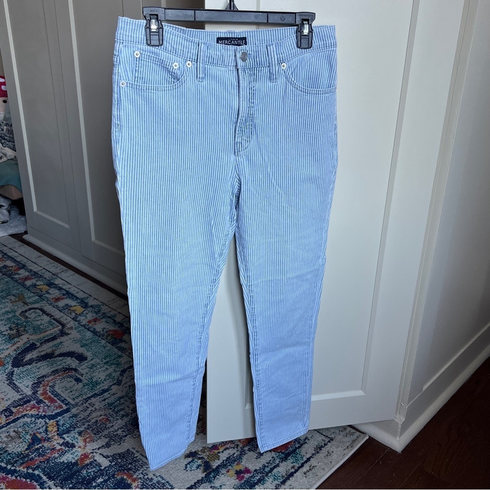 J.Crew Piper Stripe Mercantile Women's High-Rise Skinny Jeans in size 29